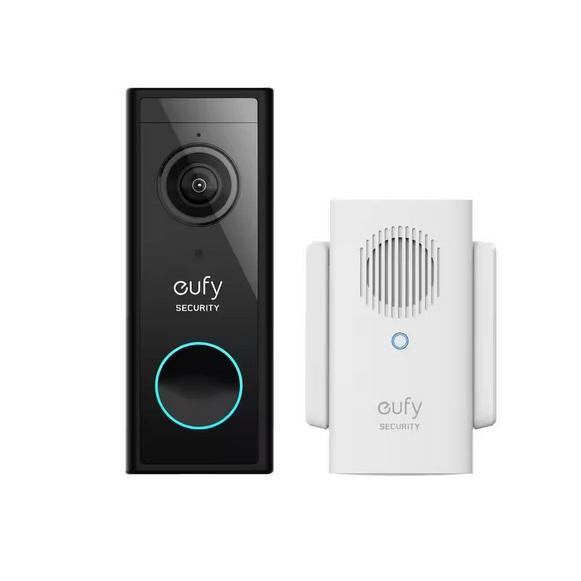 Electronics - eufy Black Video Doorbell 2K Wi-Fi Wireless Smart Video Camera with Chime - Est Retail $179