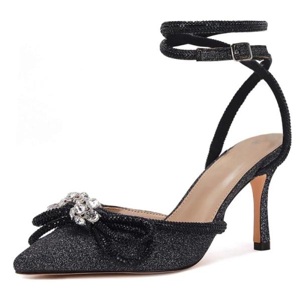 Accessories - Vetaste Ankle Strap Crystal Pumps, Soft Leather Bucket Tote, molshine Crescent Handbag - MSRP $13,760
