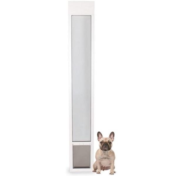 PetSafe Door for Sliding Glass Doors, Adjustable Height to 81", No-Cut DIY Install, (White, Medium) - MSRP $188