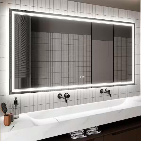 Plumbing - EAKYHOM 84inWx40inH Rectangular Anti-Fog Vanity Mirror, HDC, Pegasus, KeonJinn, Croydex - Est Retail $2,506