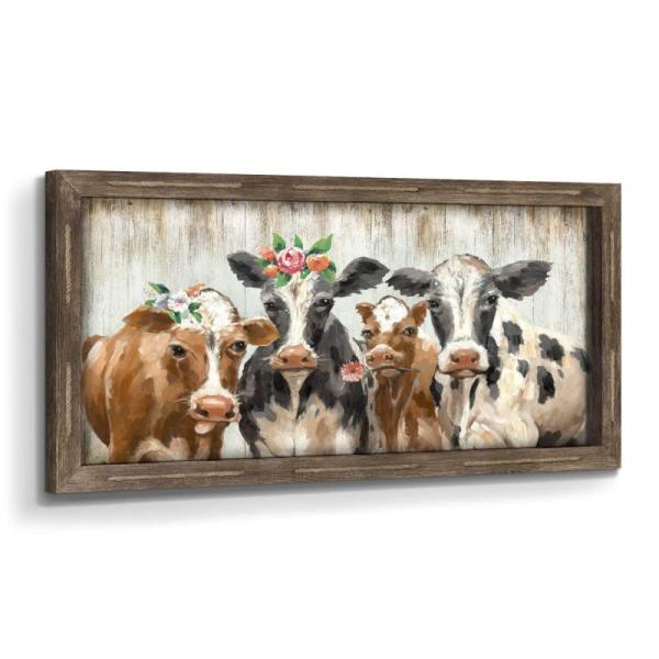 Home - Wooden Farmhouse Cute Cattle Wall Art, Hewory Glass Hurricane Candle Holder, Double Curtain Rod - MSRP $1,670