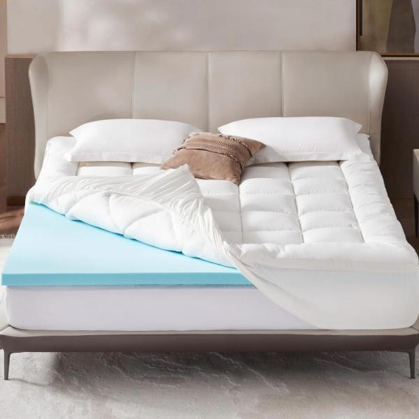 Home - Eiayeebil 4" Queen Memory Foam Mattress Topper, Diathou 40"x28" Modern Abstract Art Oil Painting - MSRP $15,670