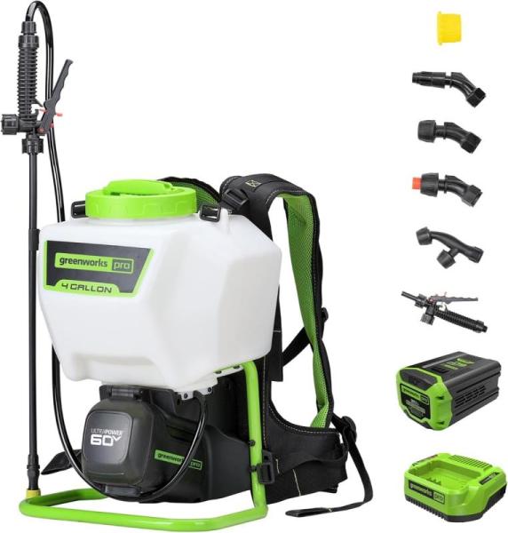 General Merchandise - Greenworks 60V Cordless Backpack Sprayer, Stainless Steel Tumbler, Crystal Ceiling Fan- MSRP $2,272