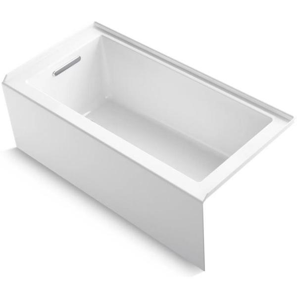 Kohler Underscore 60" x 30" Alcove Soaking Bathtub w/ Integral Apron, Integral Flange & Left-Hand Drain - MSRP $1,054