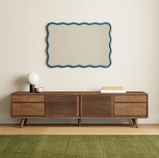 TRUCKLOAD - Furniture - Convertible Sofa In Black Faux Leather, Leander 78.5'' Media Console - MSRP $50,374
