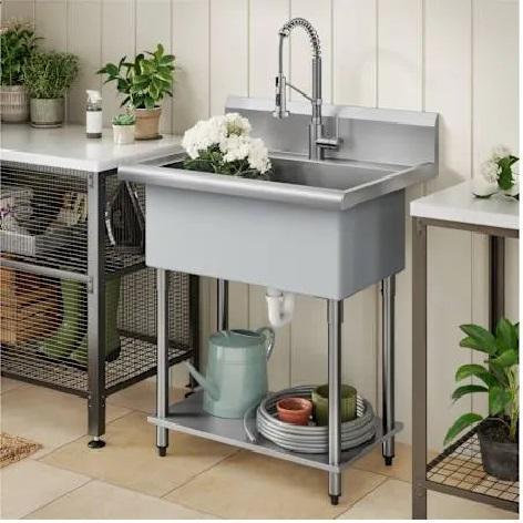 Kraus KHS230-32 Stainless Steel Utility Sink - MSRP $479