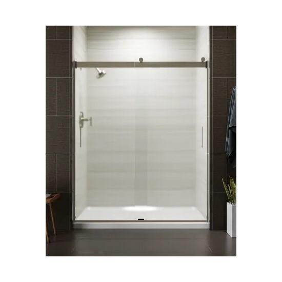 Kohler Levity 74" High x 59-5/8" Wide Sliding Semi Frameless Shower Door with Frosted Glass - MSRP $617
