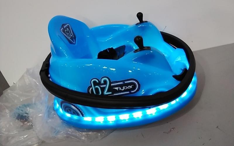 Flybar 6V Blue Glow Bumper Car Battery Powered Ride-On for Children Ages 1.5+ - MSRP $118
