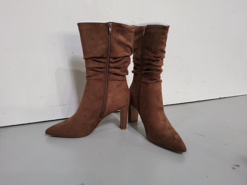 Chinese Laundry Women's Ezra Suedette Fashion Boot, Brown, 10 - MSRP $71