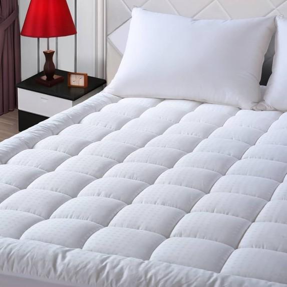 Bedding - Easeland Pillowtop Mattress Pad, Downcool Feather Comforter, Threadmill Cotton Blanket - MSRP $2,220