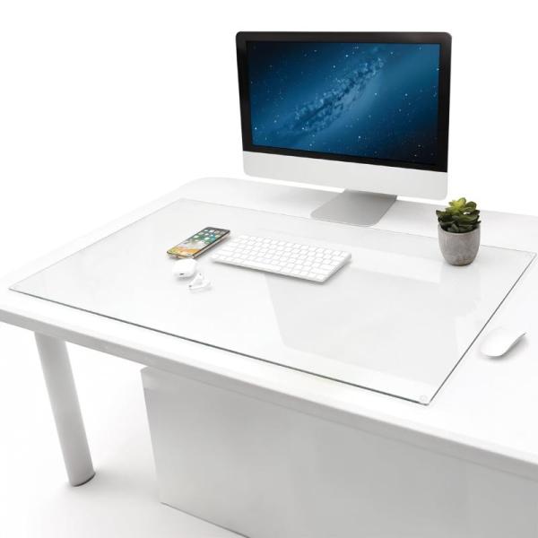 IMPRESA 20"x 36" Tempered Glass Computer Desk Mat - Clear - MSRP $49
