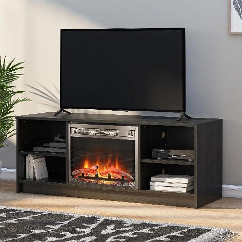 Furniture - MS Fireplace TV Stand, BH&G Leighton Bed, DHP Quilted Top Bunk Bed Mattress - MSRP $457