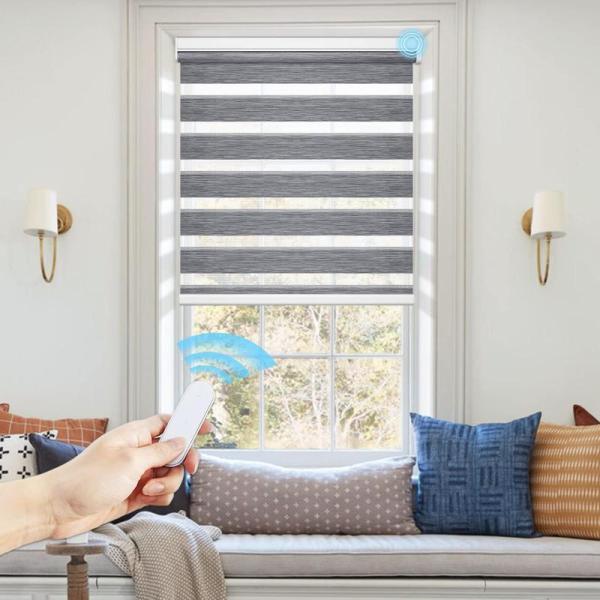 Grandekor Motorized Zebra Blinds, Remote Control Smart - MSRP $87