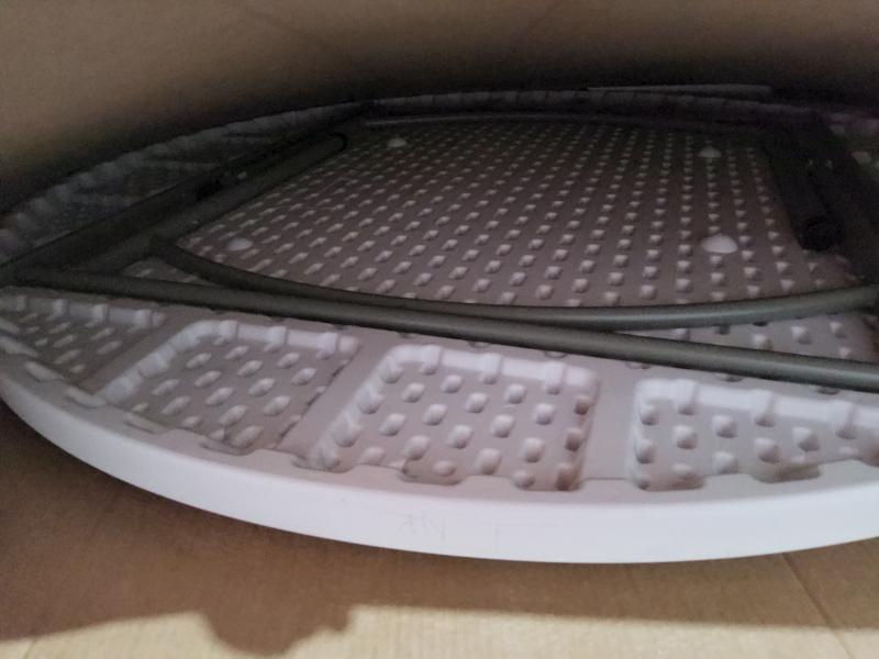 BTEXPERT 60" White Round Plastic Folding Table Full Top Commercial Portable Home Kitchen - MSRP $175