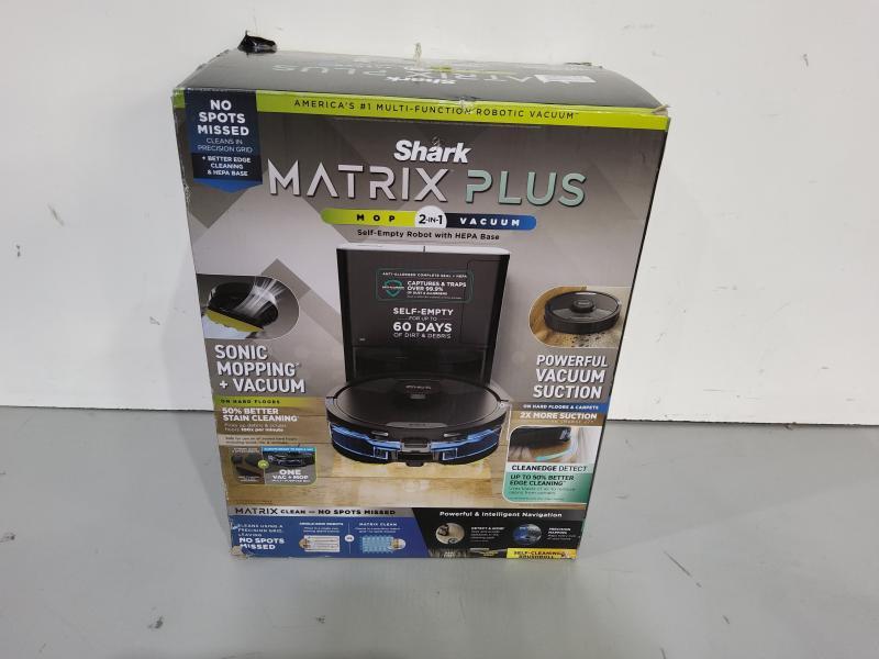 Shark Matrix Plus 2in1 Robot Vacuum with Sonic Mopping, Matrix Clean, Home Mapping, Wifi, Black/Silver - MSRP $387