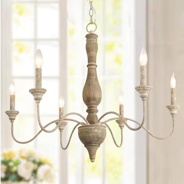 Lighting & Electrical - LNC 6-Light Rustic Chandelier, Jushua, HUOKU, INK+IVY, Progress Lighting - Est Retail $2,486