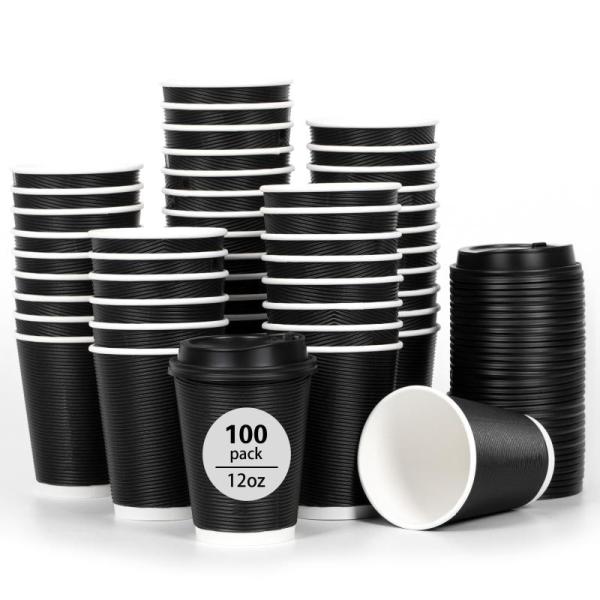 Kitchen - DAILYLIFE 12oz Insulated Black Disposable Coffee Cups, PokShow Bamboo Skewers, Skylety Gift Cups -MSRP $8,731