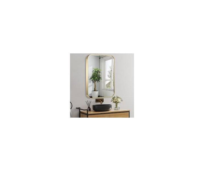 JENBELY 24x32in Gold Bathroom Mirror, Brushed Brass Gold - MSRP $83