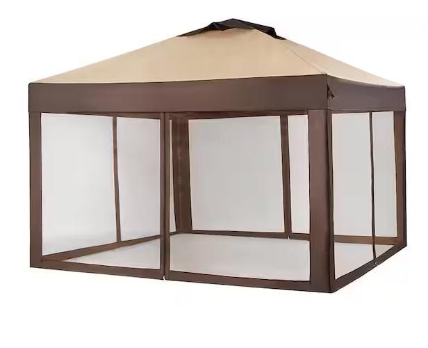 Seasonal - Hampton Bay Stockton 11ftx11ft Brown Canopy w/Mesh Walls, Vigoro, Milwaukee, Libman - Est Retail $1,036