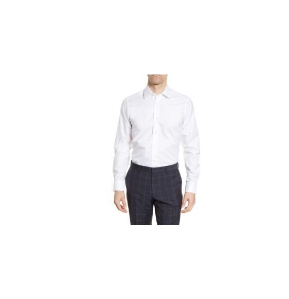 Apparel- David Donahue Slim Fit Super Fine Twill Dress Shirt, AG, PURPLE BRAND, Chinatown Market - Original MSRP $1,706