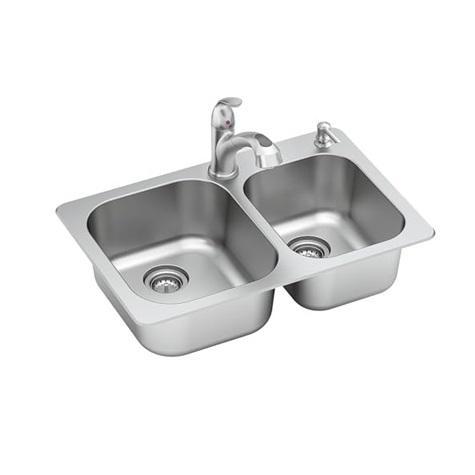 Home Improvement - American Standard Double-Bowl Drop-in Kitchen Sink, Kwikset Shelburne Front Door Lock - MSRP $2,258