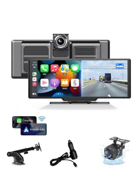 Wireless - Wireless Carplay Screen with Dashcam, Chicfun iPhone MagStander, Bubo Magnetic iPhone Case - MSRP $1,607