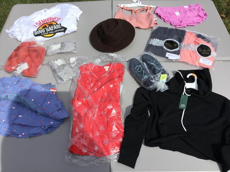 80 pc. New Mixed Clothing Items Kids Womens Variety Mostly Name Brand