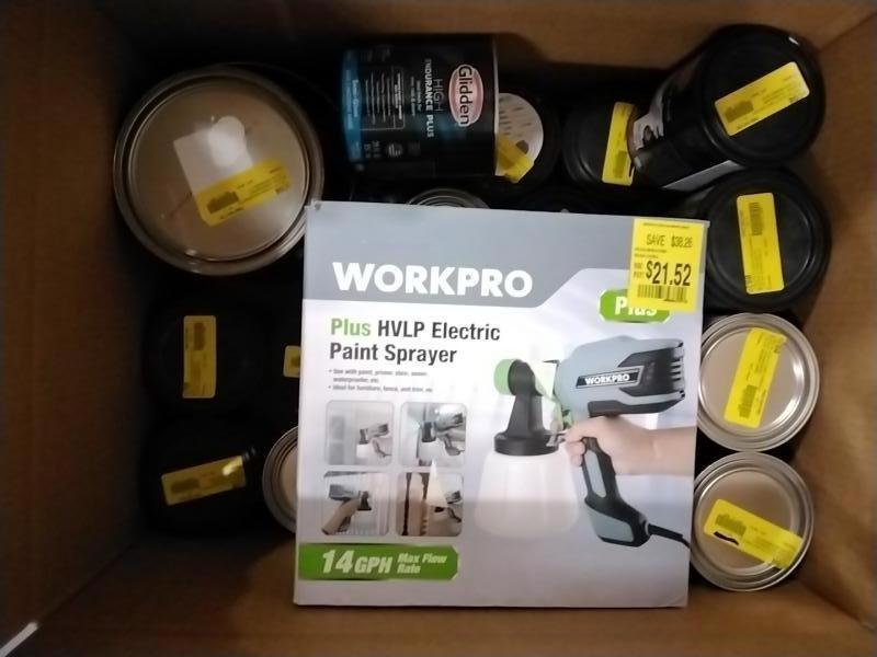 Home Improvement - WorkPro Paint Sprayer, BHG Showerhead Combo, Glidden Interior Latex Paint - MSRP $5,742