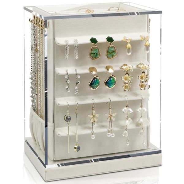 Home - Kamier Rotating Jewelry Box, Macouba White Bath Towels, 3 Pack Clothes Storage Bins - MSRP $25,611