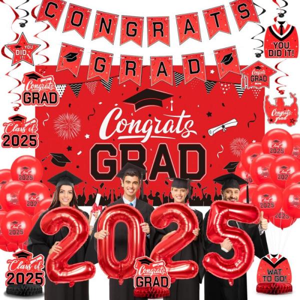 Toy - Graduation Decorations 2025 Red Themed, 24 Pack Football Tablecloth - MSRP $4,659