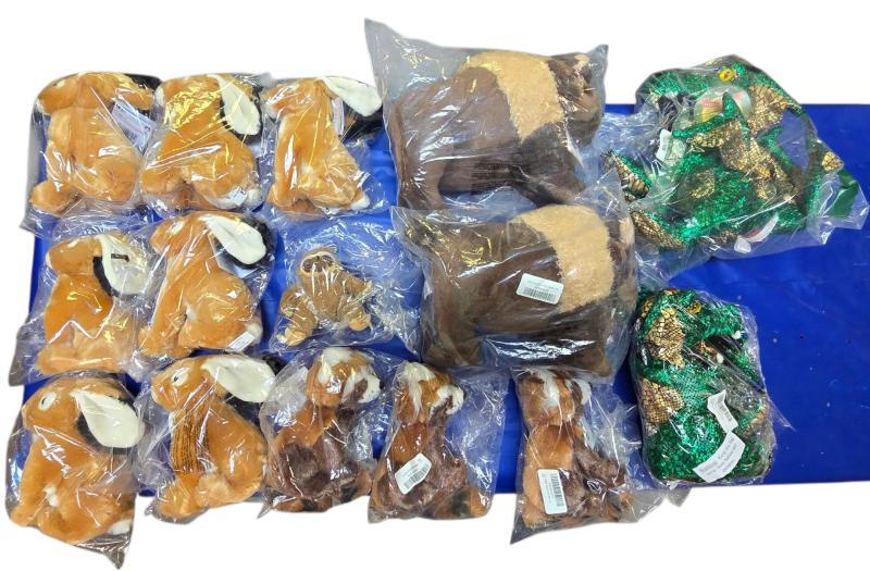237 Plush Toys and Costume Accessories. All Brand New!