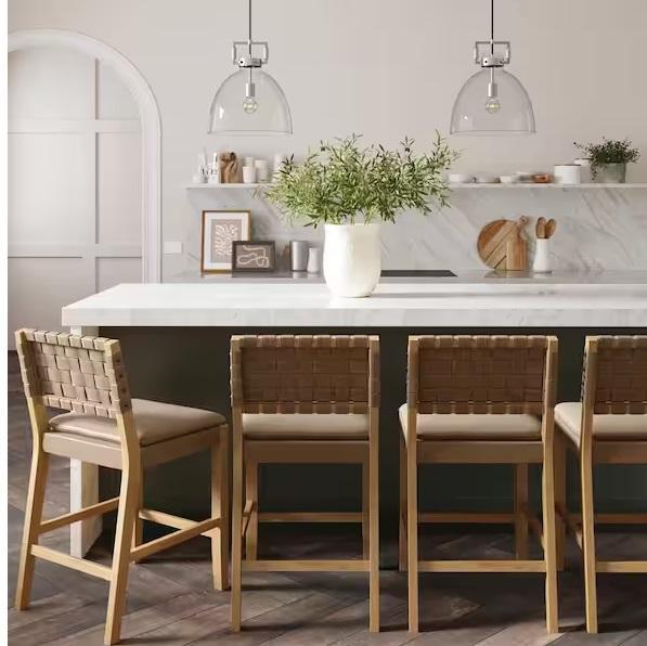 Home Decor - Nathan James Cohen 24in Counter Bar Stool, Noble House, Glamour Home, CorLiving - Est Retail $2,529