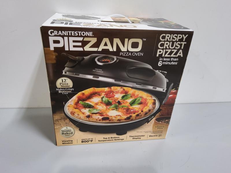 PIEZANO Crispy Crust Pizza Oven by Granitestone - 12" Electric Countertop Pizza Oven with Ceramic Stone - MSRP $99