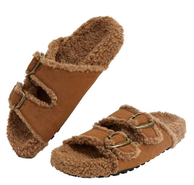 Shoes - Atumotu Fuzzy Slippers, NianEr Microfiber Leather Memory Foam Support Slip Ons - MSRP $1,499