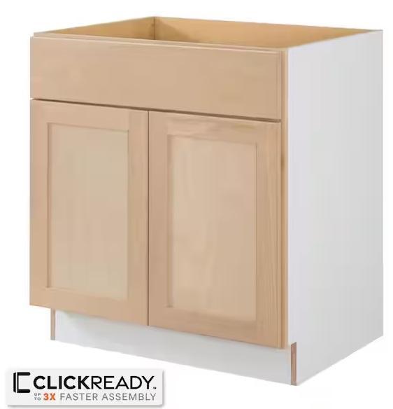 Mixed Home Improvement - Hampton Bay 30inWx24inDx34.5inH Base Kitchen Cabinet, Wood Cabinet Door - Est Retail $1,034