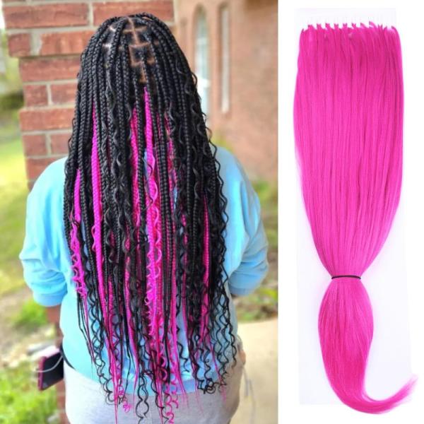 Amazon Clearance - Beauty - Gozill Pre Separated Magenta Pink Braiding Hair, Quisduis 24in Distressed Faux Locs Crochet Hair - MSRP $6,896