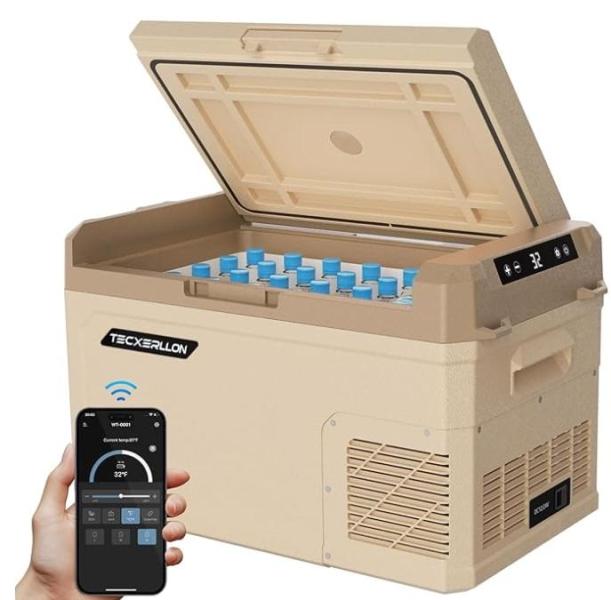 TECXERLLON 12V Car 45qt Refrigerator, Juicy Couture Kiss Pleat Plush Micromink Black Full/Queen, Mr. Pen - MSRP $2,427