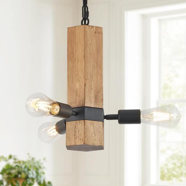 Amazon Clearance - Home Improvement - Poemoon Farmhouse Real Wood 11" Chandelier, FAISHILAN 5-Light Brushed Gold Lights - MSRP $17,025
