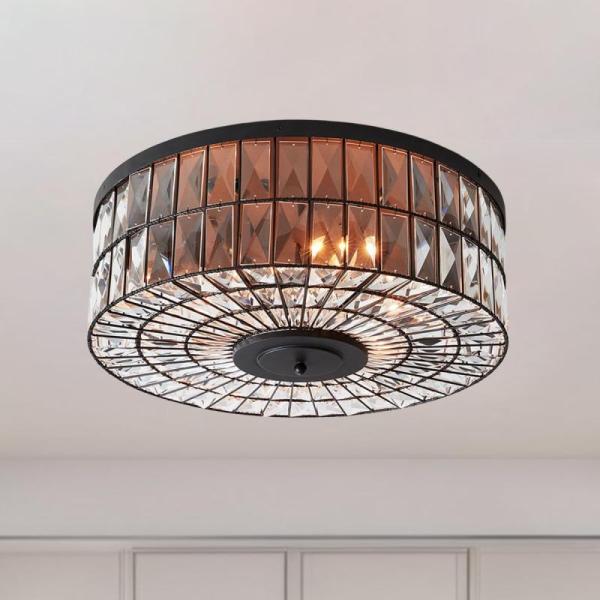 Home Improvement - Modern/Elegant Crystal Flush Mount Ceiling Lights, GMlixin Black Crystal Chandeliers - MSRP $9,197