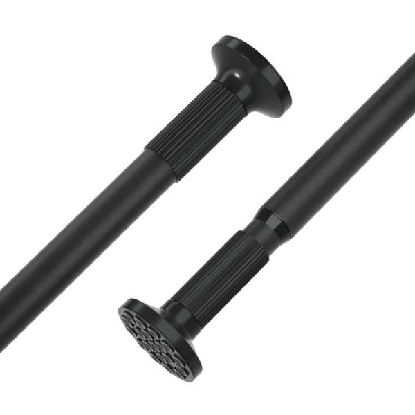 Umimile 51-126in Tension Black Curtain Rod, No Drill - MSRP $31
