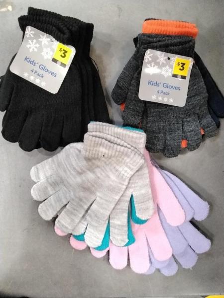 Apparel - Kids Gloves 4 PK - MSRP $36