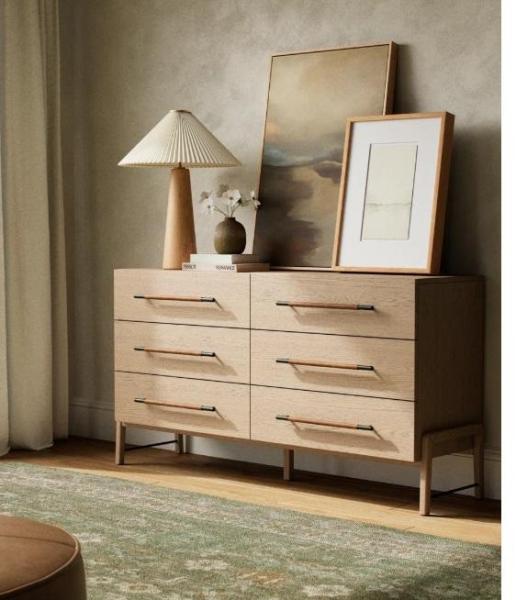 Truckload - Housewares - Karsten 6-Drawer 62.5" W Double Dresser, Ruby Frame 2pc Coffee Table Set - MSRP $39,959