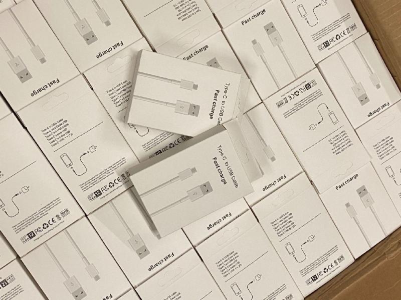 Bulk Lot of 2000 Type C to USB Fast Charge Cables MSRP $10,786