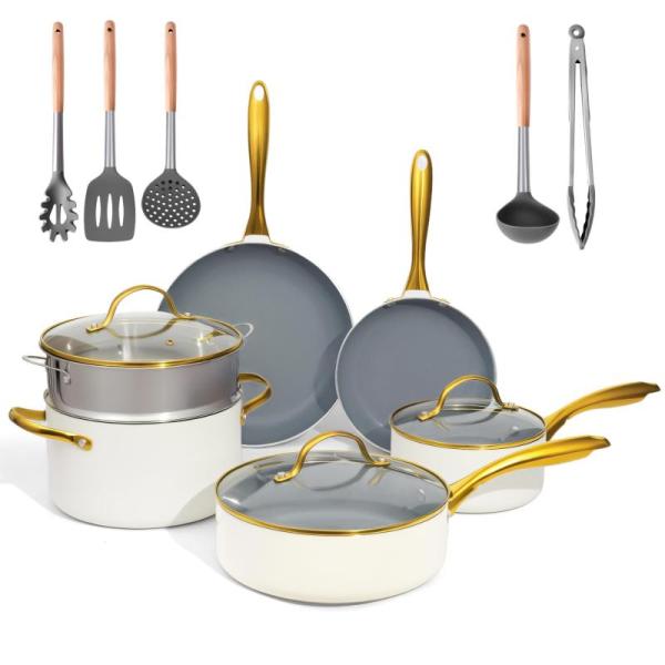 Home - OUBRL Ceramic Cookware Set, BUYDEEM G32 Electric Food Steamer - MSRP $1,094