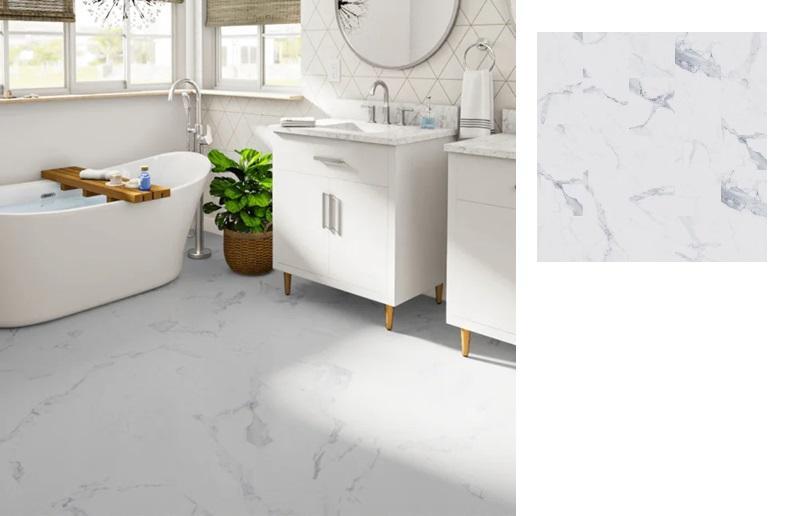 Home Decor - LEVOLOR Trim+Go Room Darkening Blinds, StainMaster Glacier Marble Look Floor Tiles - MSRP $2,565