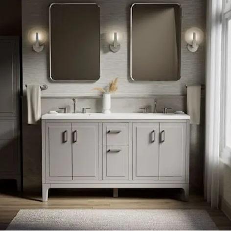 Kohler K-33555-ASB-1WT Double Basin Vanity Set - MSRP $1,572