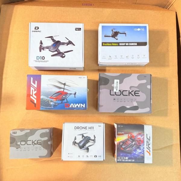 Bulk Lot of 50 Mixed RC Drones and Drift Cars MSRP $10,786