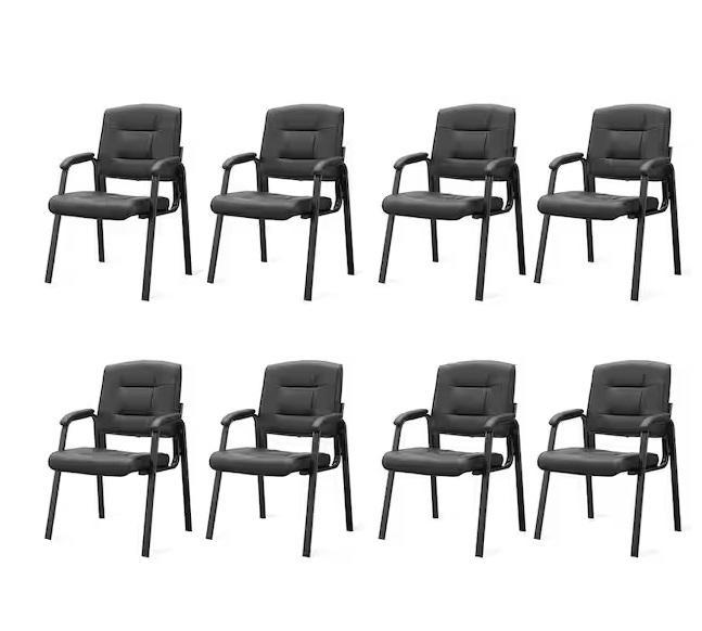 HOMESTOCK Black Office Leather Executive Waiting Room Chairs - Est Retail $1,932