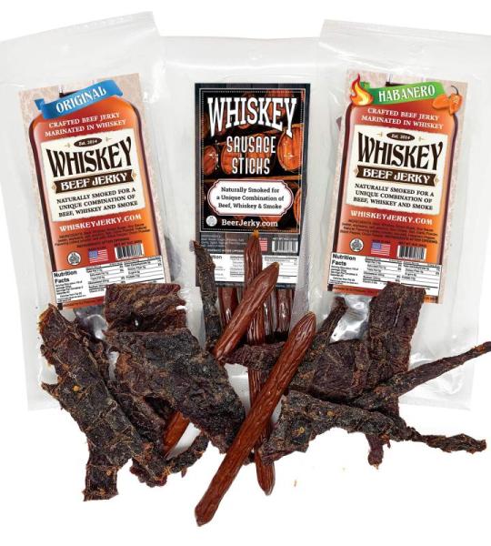 Grocery - Beef Marinated in Whiskey and Sausage Sticks, Verde Organic Guacamole Dip - MSRP $1,189