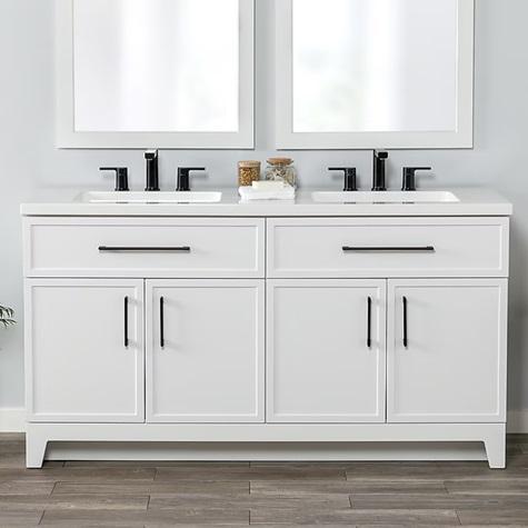 Home Improvement - Style Selections - Potter Double Sink Vanity, Meera Bathroom Vanity - MSRP $2,408